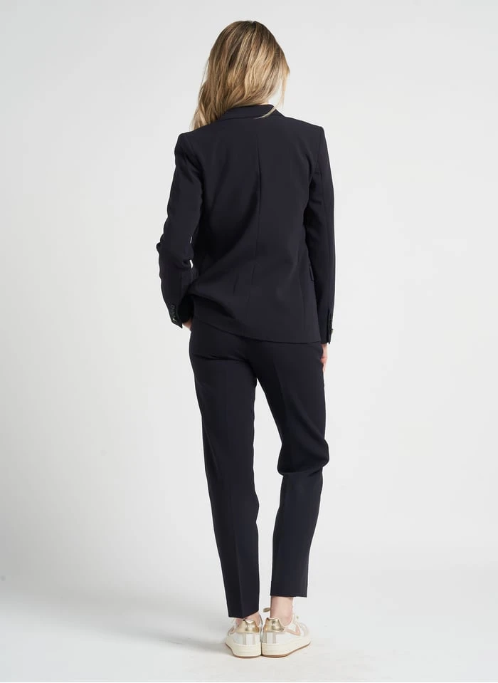 PAREZZO - Rechte Bandplooibroek | Blauw 13 PAREZZO - Rechte Bandplooibroek | Blauw - Afbeelding 11