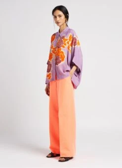 ESSENTIEL ANTWERP DUST - Wijde Broek Katoenblend | Oranje -MORGAN Verkoop 4123376