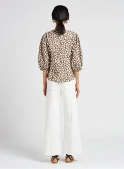 Wijde Broek Van Katoenmix | Wit -MORGAN Verkoop 4123619