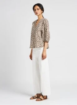 Wijde Broek Van Katoenmix | Wit -MORGAN Verkoop 4123620