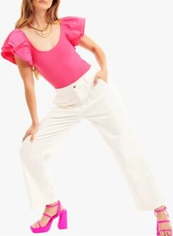 WILD HENRY - Wijde, Katoenen Broek | Wit -MORGAN Verkoop 4124493