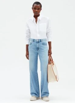 CLAUDIE PIERLOT PLATANEBLUE - Wijde Jeans Met Halfhoge Taille | Blauw