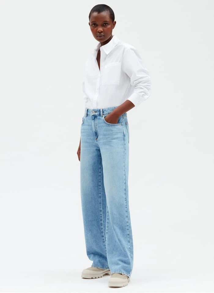 CLAUDIE PIERLOT PLATANEBLUE - Wijde Jeans Met Halfhoge Taille | Blauw 5 CLAUDIE PIERLOT PLATANEBLUE - Wijde Jeans Met Halfhoge Taille | Blauw - Afbeelding 3