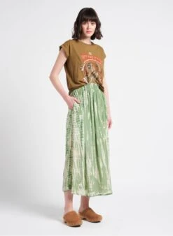 TAIWAN - Katoenen T-shirt Met Ronde Hals, Zeefdruk En Lovertjes | Groen -MORGAN Verkoop 4128317