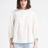 Wijde, Katoenen Blouse Met Maokraag | Wit -MORGAN Verkoop 4128517