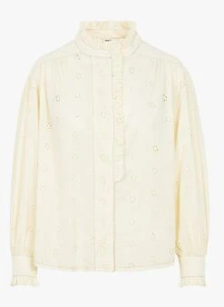 CIPANEMA - Katoenen Top Met Victoriaanse Kraag | Wit -MORGAN Verkoop 4129168