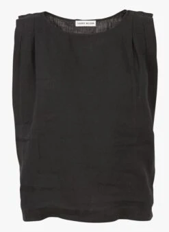 ELI - Linnen Blouse Met Ronde Hals | Zwart -MORGAN Verkoop 4131807