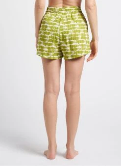 Katoenen Short Met Print | Groen -MORGAN Verkoop 4133343