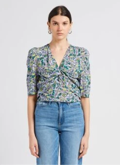 Ikks Top Met V-hals En Bloemenprint | Violet