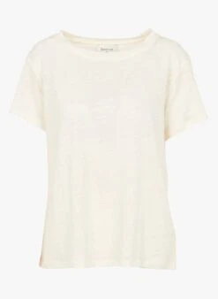 BERENICE EDENA - Wijd, Linnen T-shirt Met Ronde Hals | Wit -MORGAN Verkoop 4136293