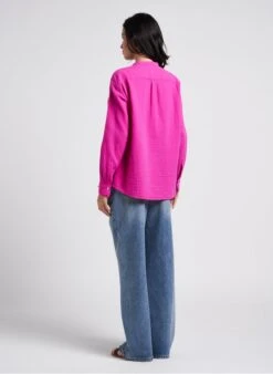 Hartford CRISTAL - Ruimvallende Blouse Van Luchtige, Losgeweven Katoen | Roze -MORGAN Verkoop 4145777