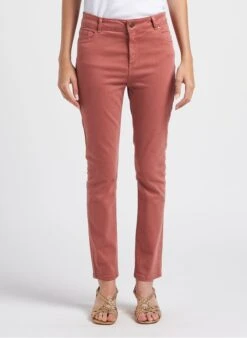 AGATHE - Slim-fit Jeans Van Katoenmix Met Hoge Taille | Roze