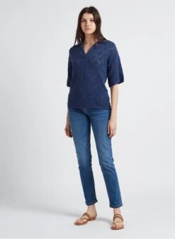MAISON 123 MURRAY - Top Van Opengewerkt Tricot Met V-hals | Jeans Verschoten -MORGAN Verkoop 4146534