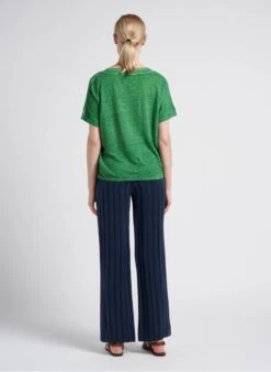 GERARD DAREL EDA - Rechte, Gestreepte Broek Van Gemengde Viscose | Blauw -MORGAN Verkoop 4151151