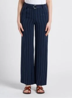 GERARD DAREL EDA - Rechte, Gestreepte Broek Van Gemengde Viscose | Blauw