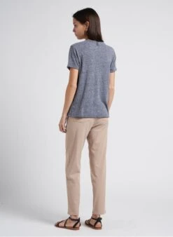 BERENICE ELFY - T-shirt Van Katoenmix Met Tunesische Kraag | Grijs -MORGAN Verkoop 4151445