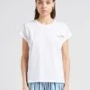 TIANA - Katoenen T-shirt Met Ronde Hals En Borduursel | Wit -MORGAN Verkoop 4151871