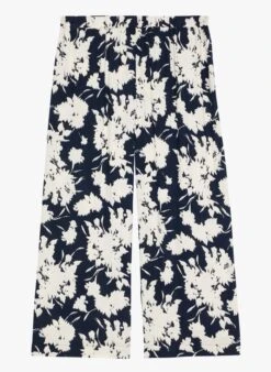 PERSONA RITA - Soepelvallende Cropped Broek Met Print | Blauw -MORGAN Verkoop 4152117