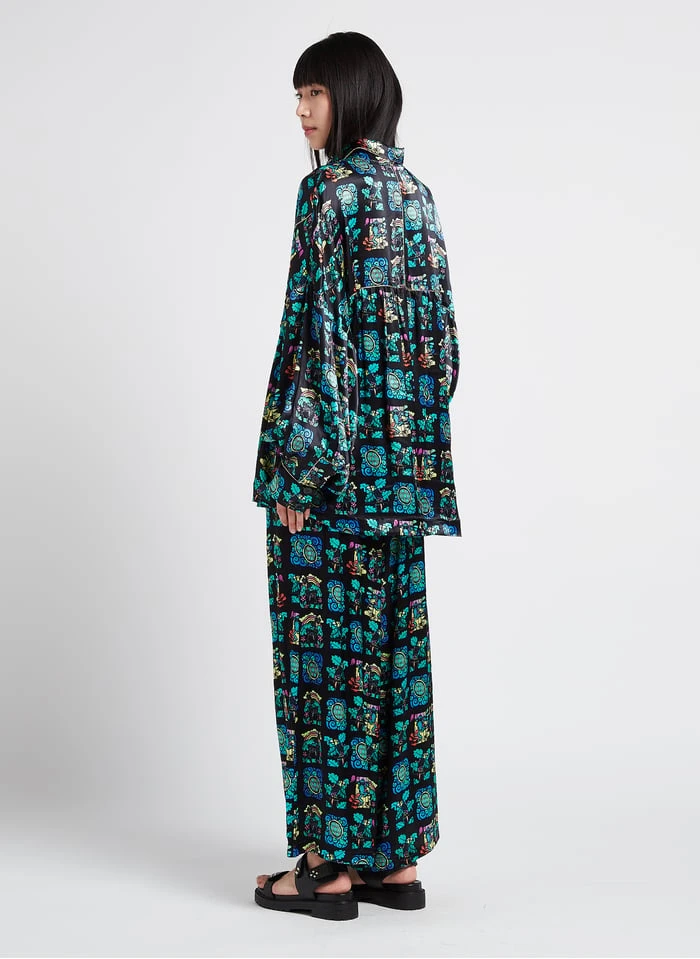 DOLL - Wijde Broek Met Hoge Taille En Print | Veelkleurig 10 DOLL - Wijde Broek Met Hoge Taille En Print | Veelkleurig - Afbeelding 8