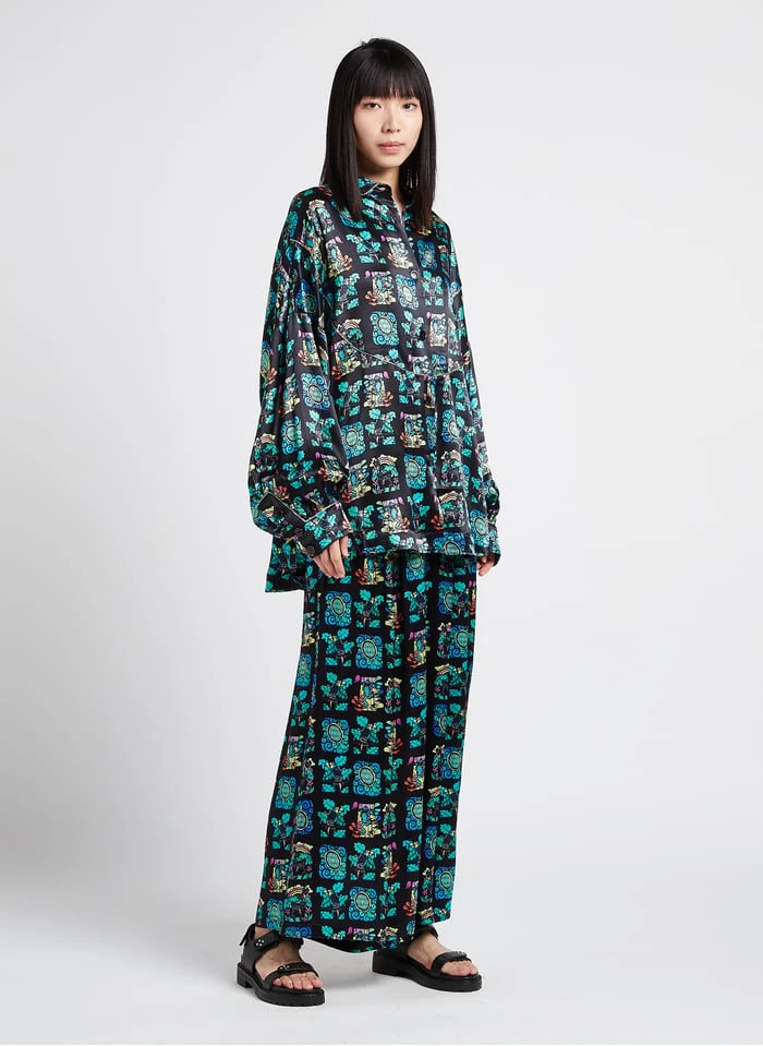 DOLL - Wijde Broek Met Hoge Taille En Print | Veelkleurig 8 DOLL - Wijde Broek Met Hoge Taille En Print | Veelkleurig - Afbeelding 6