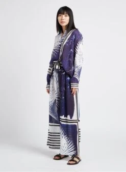 Mes Demoiselles CLEON - Oversized, Linnen Overhemd Met Print | Blauw -MORGAN Verkoop 4156594