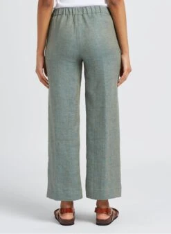 PANTERO - Wijde, Linnen Broek | Groen -MORGAN Verkoop 4157086