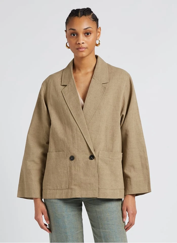 Overhemd Van Linnen En Katoen Met Reverskraag | Beige 6 Overhemd Van Linnen En Katoen Met Reverskraag | Beige - Afbeelding 4