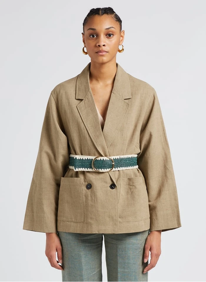 Overhemd Van Linnen En Katoen Met Reverskraag | Beige 3 Overhemd Van Linnen En Katoen Met Reverskraag | Beige