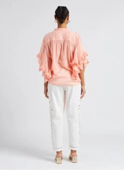 Mes Demoiselles DOLLY - Korte, Katoenen Jurk Met Ronde Hals | Roze -MORGAN Verkoop 4157128