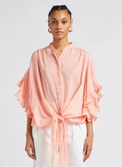 Mes Demoiselles DOLLY - Korte, Katoenen Jurk Met Ronde Hals | Roze