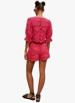 Maje IANNICK - Katoenen Short Met Borduursel | Roze 7 Maje IANNICK - Katoenen Short Met Borduursel | Roze -MORGAN Verkoop 4157322