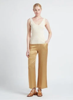 SEE U SOON Wijde Broek Van Viscose Met Print | Oranje -MORGAN Verkoop 4160941