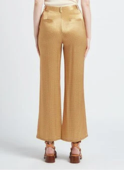 SEE U SOON Wijde Broek Van Viscose Met Print | Oranje -MORGAN Verkoop 4160943