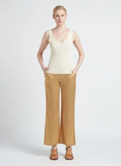 SEE U SOON Wijde Broek Van Viscose Met Print | Oranje -MORGAN Verkoop 4160946