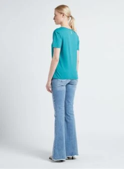 BERENICE ENOYA - Katoenen T-shirt Met V-hals | Blauw -MORGAN Verkoop 4161018