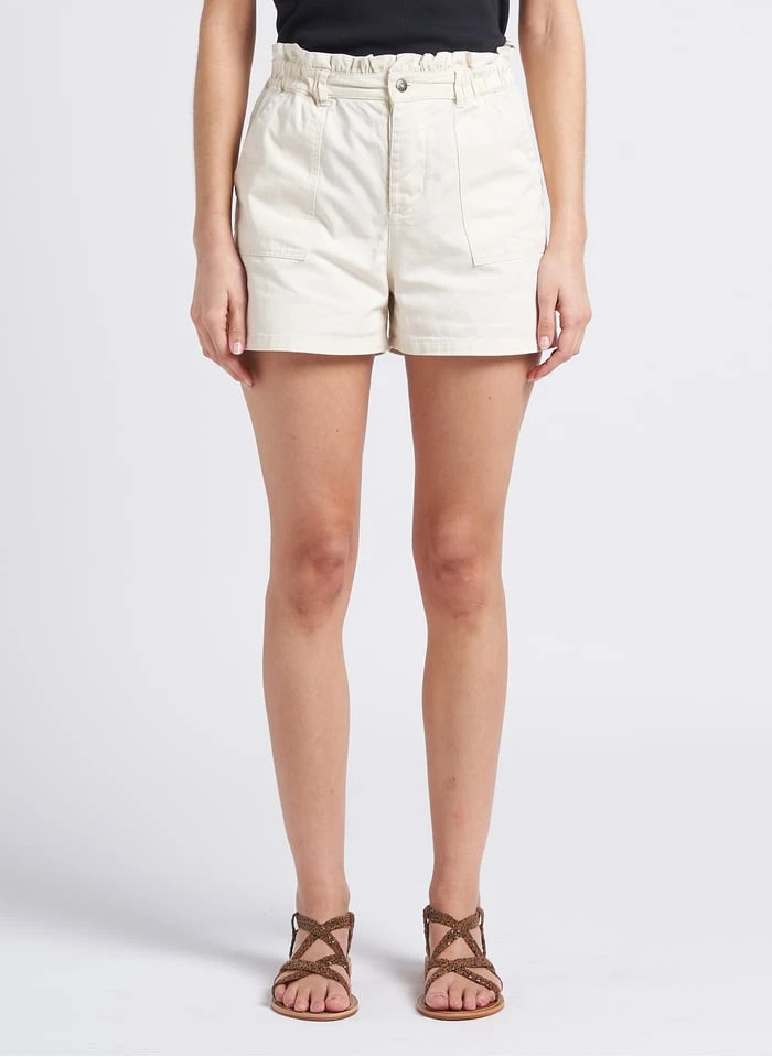 Bonton Katoenen Short Met Hoge Taille | Beige 3 Bonton Katoenen Short Met Hoge Taille | Beige