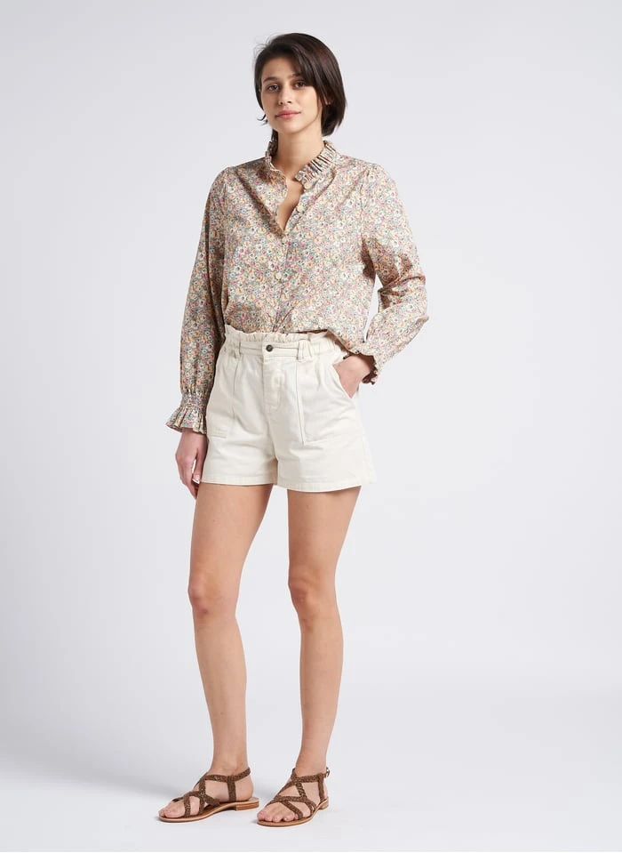 Bonton Katoenen Short Met Hoge Taille | Beige 8 Bonton Katoenen Short Met Hoge Taille | Beige - Afbeelding 6