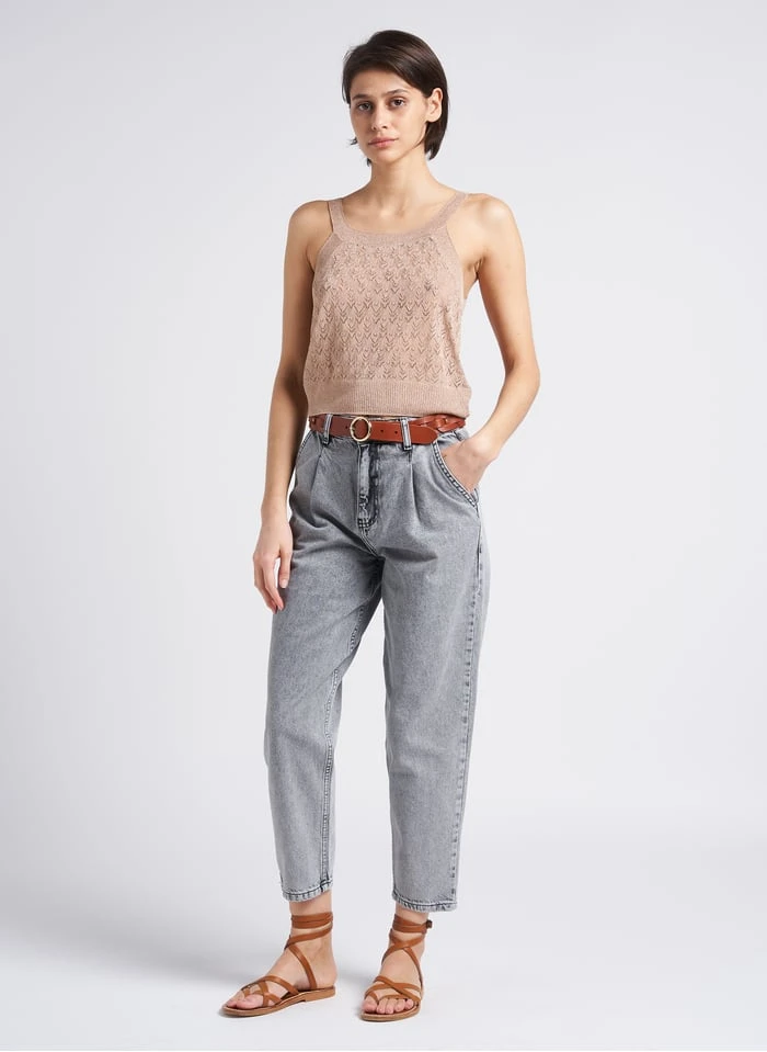 BERENICE ANNE - Wijde, Korte Singlet | Beige 6 BERENICE ANNE - Wijde, Korte Singlet | Beige - Afbeelding 4