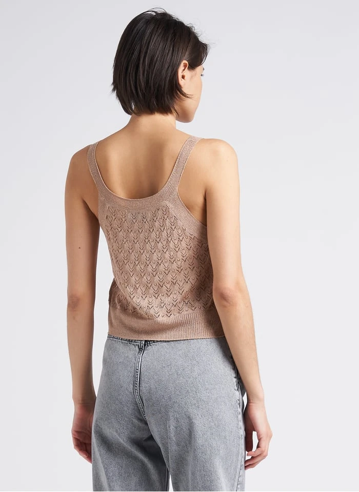 BERENICE ANNE - Wijde, Korte Singlet | Beige 4 BERENICE ANNE - Wijde, Korte Singlet | Beige - Afbeelding 2