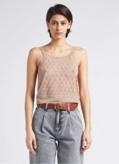 Nieuwe uitgaven 11 BERENICE ANNE - Wijde, Korte Singlet | Beige