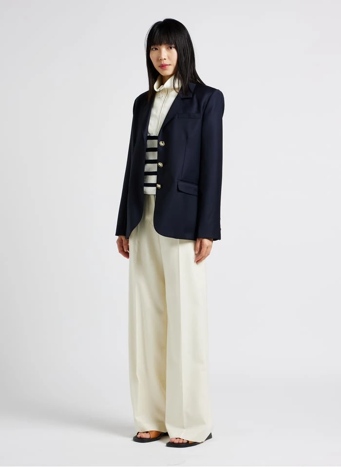 SMITH - Wijde, Wollen Kostuumbroek | Wit 6 SMITH - Wijde, Wollen Kostuumbroek | Wit - Afbeelding 4