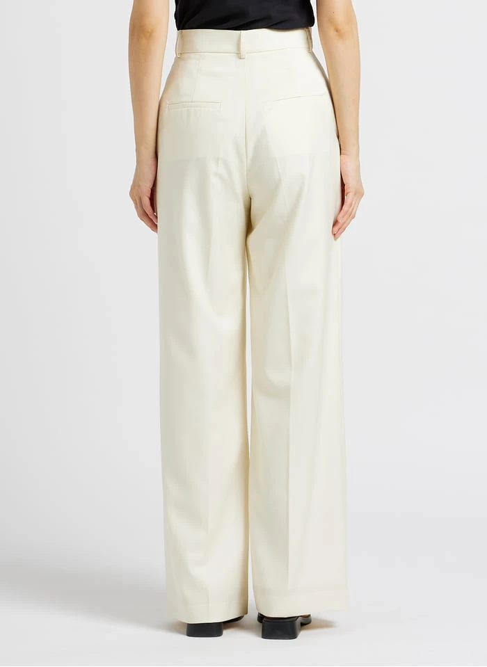 SMITH - Wijde, Wollen Kostuumbroek | Wit 4 SMITH - Wijde, Wollen Kostuumbroek | Wit - Afbeelding 2