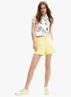 Desigual Kort, Katoenen T-shirt Met Ronde Hals | Zilver -MORGAN Verkoop 4166342