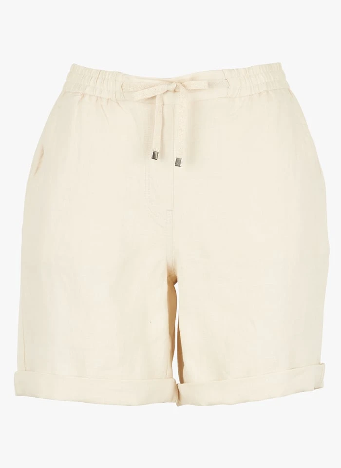 MAISON 123 SOANNE - Recht, Linnen Short | Beige 5 MAISON 123 SOANNE - Recht, Linnen Short | Beige - Afbeelding 3