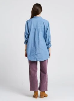 Sessun HINIKA - Katoenen Overhemd Met Klassieke Kraag | Jeans Verschoten -MORGAN Verkoop 4178085