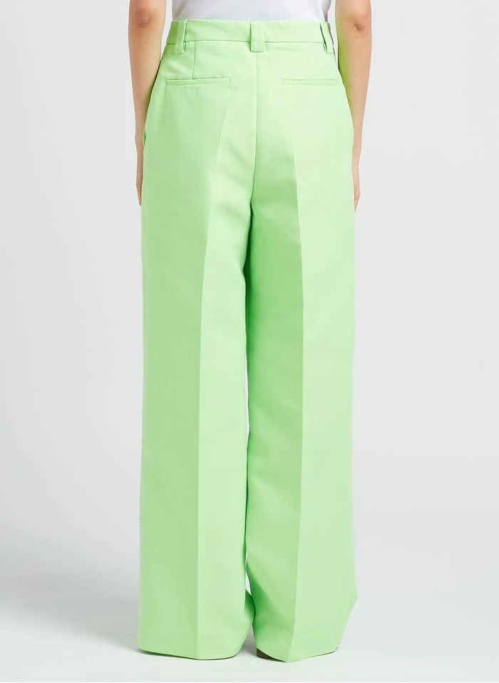 ESSENTIEL ANTWERP DUST - Wijde Broek Katoenblend | Geel 4 ESSENTIEL ANTWERP DUST - Wijde Broek Katoenblend | Geel - Afbeelding 2