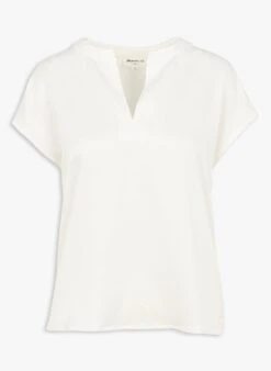 MAISON 123 HANNAH - Satijnachtige Top Met Tuniekhals | Wit 10 MAISON 123 HANNAH - Satijnachtige Top Met Tuniekhals | Wit -MORGAN Verkoop 4181633