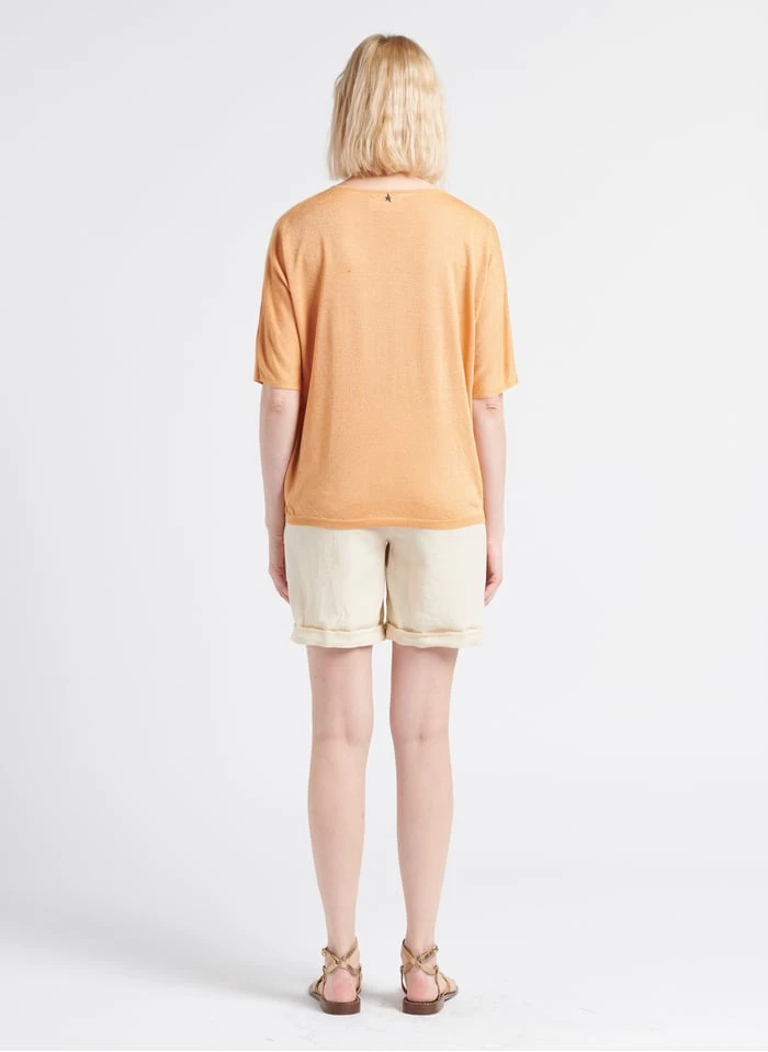 MAISON 123 SOANNE - Recht, Linnen Short | Beige 11 MAISON 123 SOANNE - Recht, Linnen Short | Beige - Afbeelding 9