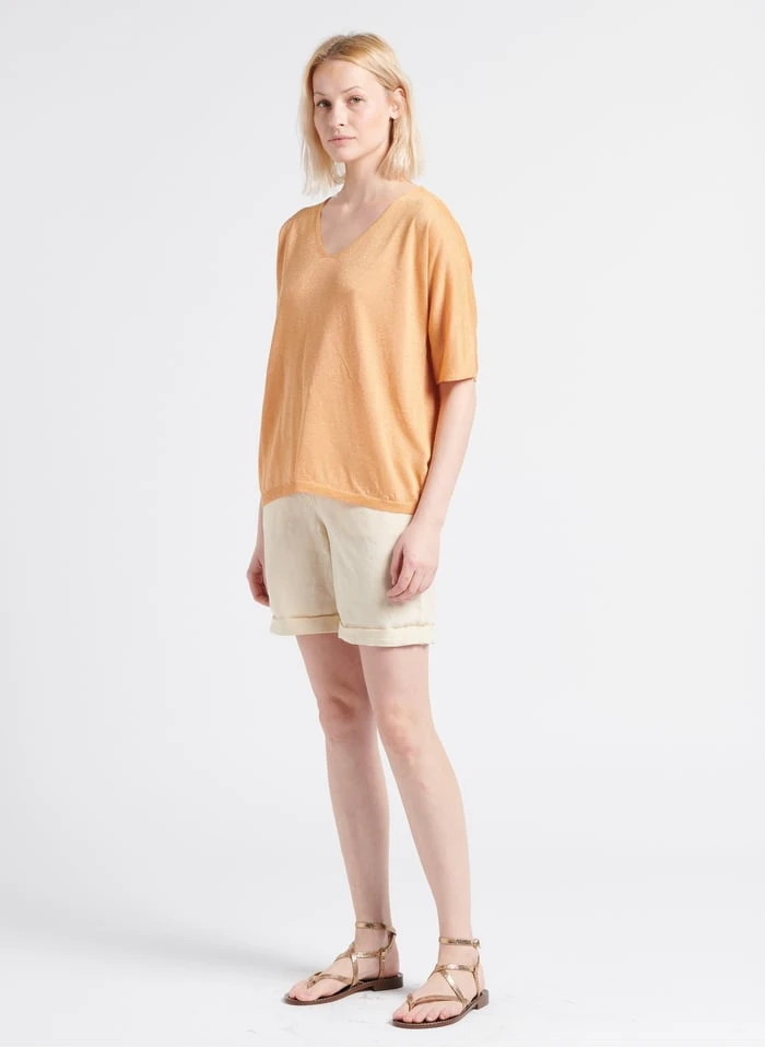 MAISON 123 SOANNE - Recht, Linnen Short | Beige 10 MAISON 123 SOANNE - Recht, Linnen Short | Beige - Afbeelding 8