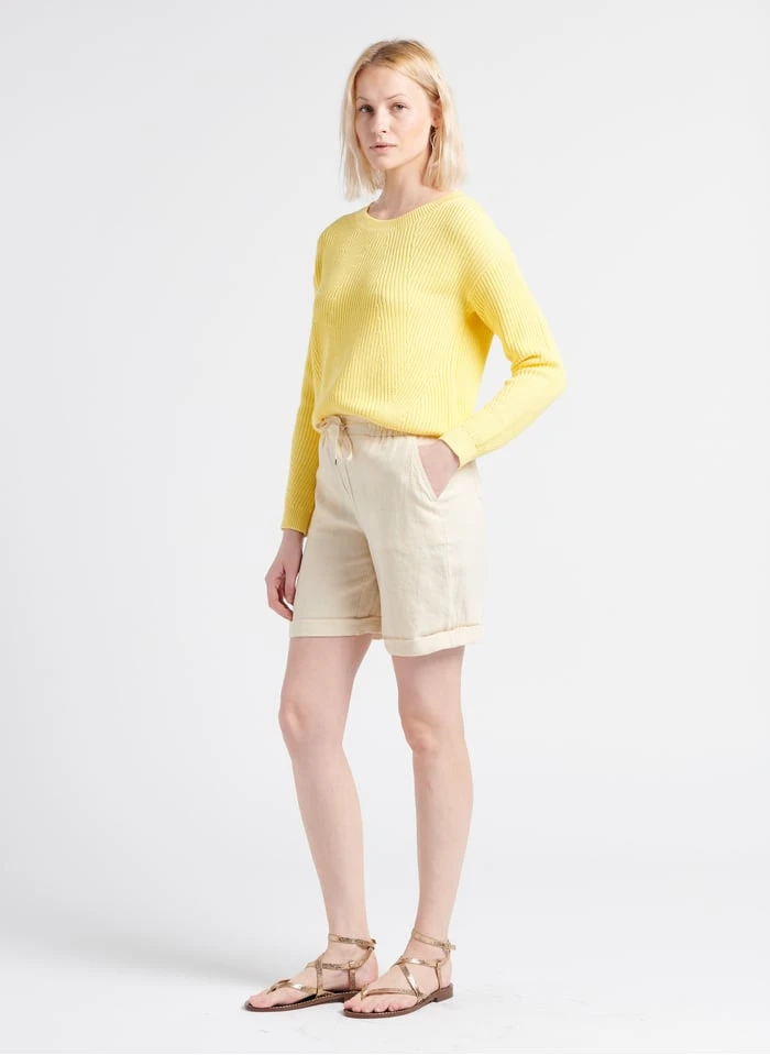 MAISON 123 SOANNE - Recht, Linnen Short | Beige 12 MAISON 123 SOANNE - Recht, Linnen Short | Beige - Afbeelding 10